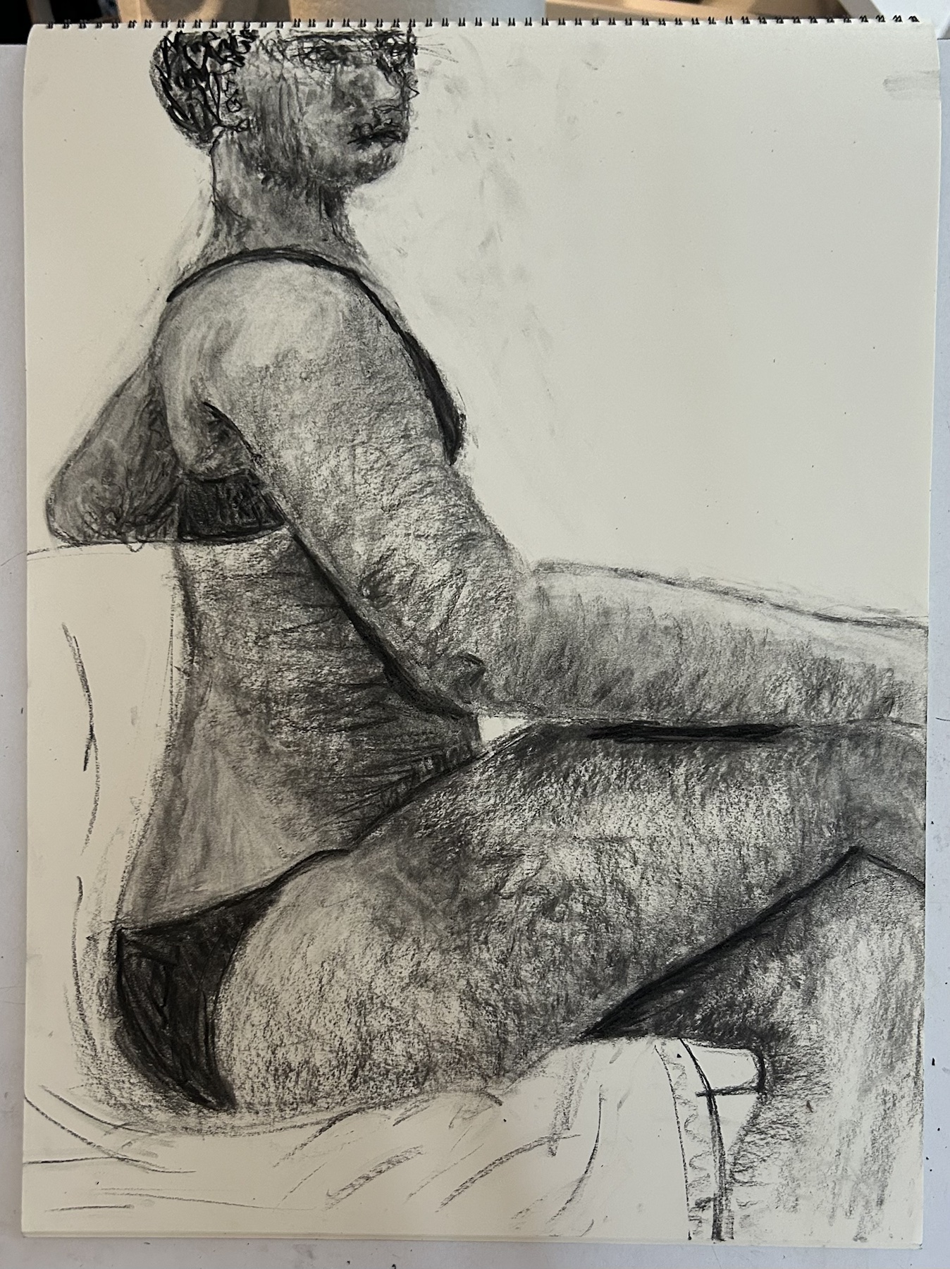 Figure Drawing, charcoal, Winter 2024